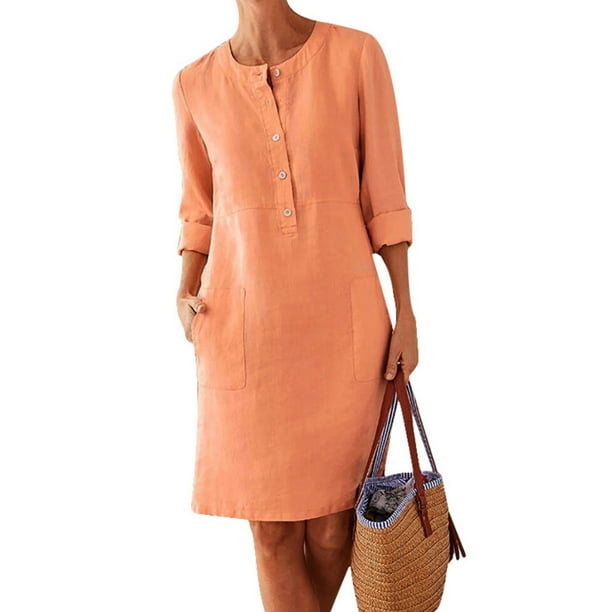 MISYAA Irregular Maxi Dresses for Women Low-High Hem Linen Long Sleeve Dress Breathable Casual Orient Tunic Dress Shirts 